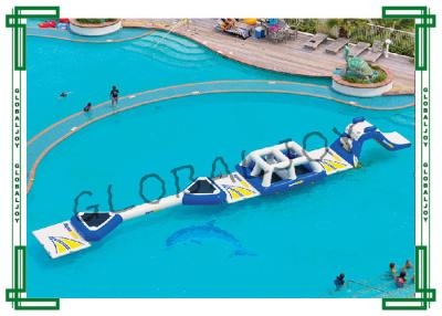 China Challenge Track Inflatable Water Parks Floating Playgrounds 0.9mm Thick for sale