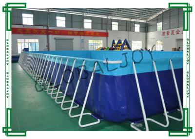 China Rectangular Big Inflatable Water Pool Metal Frame with Ladder for sale