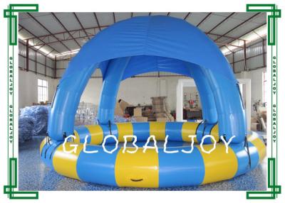 China Commercial Inflatable Round Swimming Pool With Cover Roof 0.6mm PVC Tarpaulin for sale