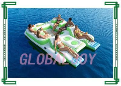 China China High Quality PVC tarpaulin Inflatable Floating Island /tropical floating island For 6 Person for sale