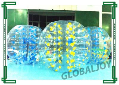 China Blue Inflatable Soccer Bubble Ball TPU / PVC Body Knocker Ball for sale