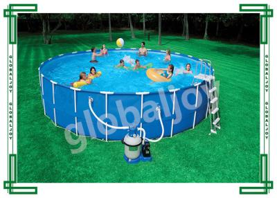 China Customize Round Ground Metal Frame Inflatable Swimming Pool For Family for sale