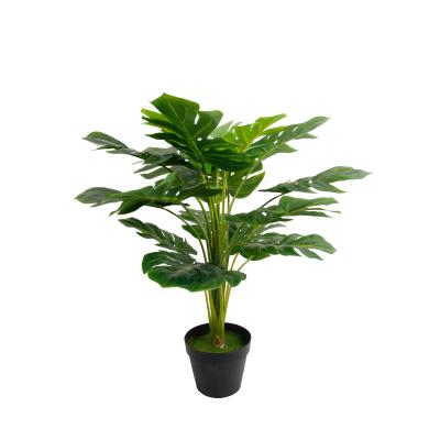 China Real Touch 70cm Highly Simulation Environmentally Friendly Artificial Decorative Bonsai Plants 18 Leaf Artificial Monstera Tree for sale