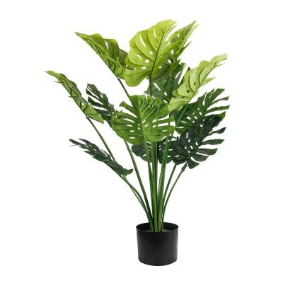 China Real Touch 86cm Highly Simulation Environmentally Friendly Artificial Decorative Bonsai Plants 12 Leaf Artificial Monstera Tree for sale