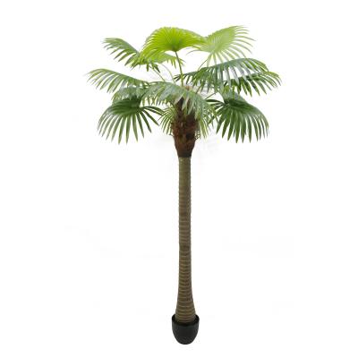 China Excellent Environment Friendly Artificial Plant 200CM 14 Leaf Fan Palm Bonsai Stand Real Touch Plants Decorative For Indoor Outdoor for sale