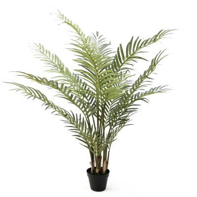 China Top Selling Plant 120CM Artificial Areca Palm Bonsai Trees 15Leaves Environmentally Friendly Stand Real Touch Plants Decorative For Indoor Outdoor for sale