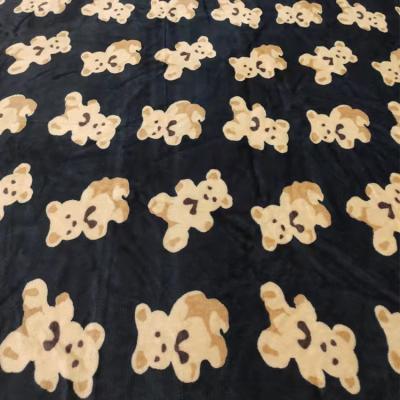 China High Fashion Digital Print Fabrics Animal Tear-Resistant Cartoon Double Sided Printed Flannel Fabric for sale