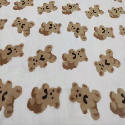 China Tear-Resistant Cute Cute Animal Bear Fabrics Cheap Double Sided Printed Flannel Fabric From China for sale