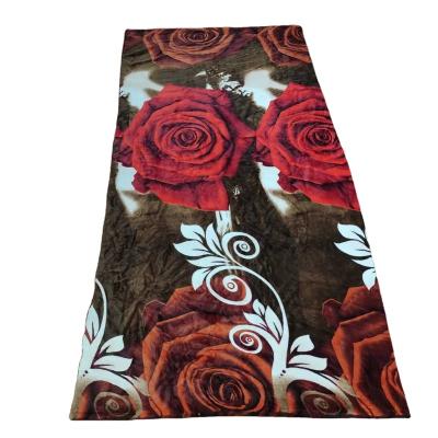 China Tear-Resistant Organic Jersey Fabric Flowers Single Sided Printed 100%Polyester Flannel Fabric for sale