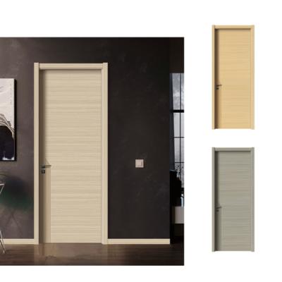 China Modern Trending New Products 2021 Solid Wood Interior Doors Customized Color Panel Wood Interior Doors Practical Saving for sale