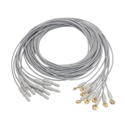 China TUP cable gold ear clip eeg cup plated copper electrode for eeg machine for sale