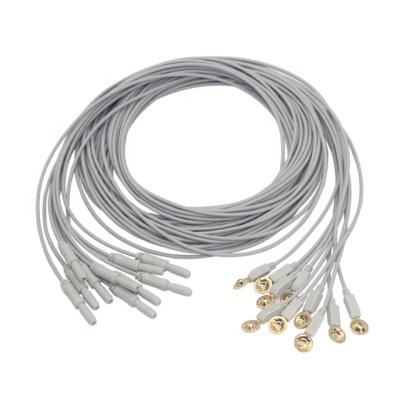 China DIN1.5 Plug Latex Free EEG Cable Gold Plated EEG Cup Electrode for sale