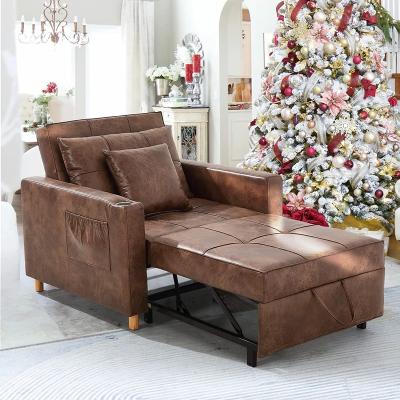 China Factory Direct Modern Tufted Synthetic Tufted Synthetic Sleeper Chair Adjustable Extended Seat Sofa Bed Folding Armchair Sleeper Pillow for sale