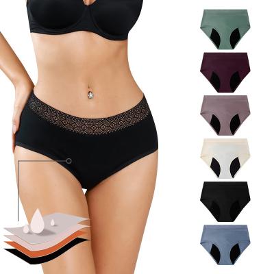 China 4 Layer Seamfree Period Underwear Menstrual Sexy Lace Period Underwear for sale