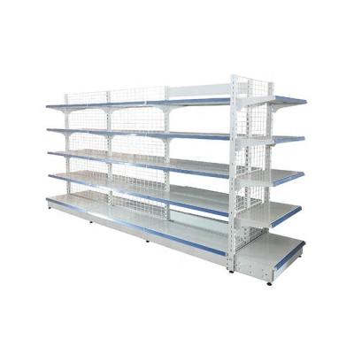 China Single Sided Pharmacy Used Back Wire Gondola Supermarket Shelving Mesh Shelves for sale