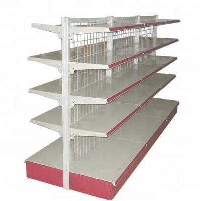 China Metal single and double side mesh supermarket display store shelf gondola back shelf for sale