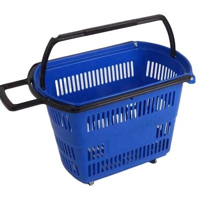 China Unveil New Style High Quality Plastic Material 4 Wheels Shopping Cart For Store for sale