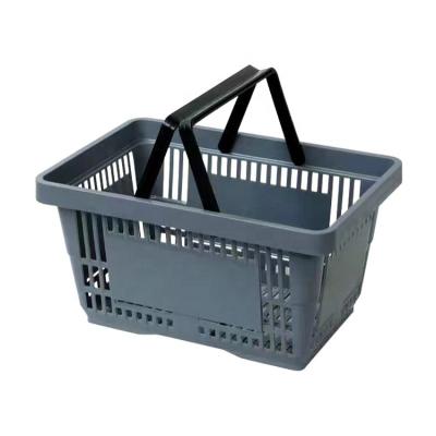 China Hot Sale 18L Eco - Friendly Cheap Plastic Shopping Basket With Two Handles for sale