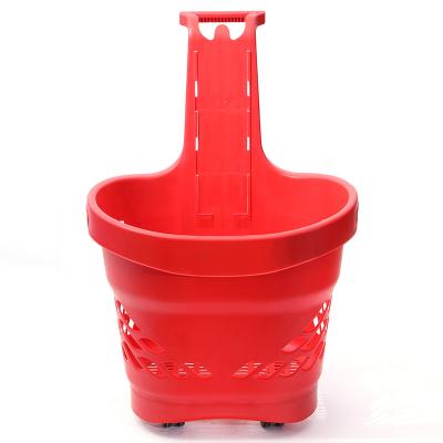 China Eco - Friendly Supermarket Shopping Basket Large Plastic Shopping Basket With Handle for sale