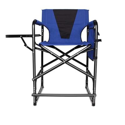 China Director Beach Chair Large Portable Folding Chair Camping Chair, Seat Height 24inch Makeup Artist Collapsible Chair with Side Table Storage for sale