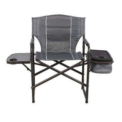 China Beach Chair Director Chair with Cooler Bag and Side Table, Gray for sale