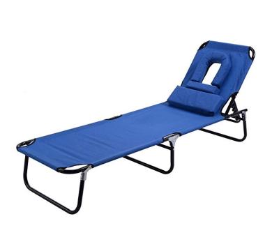 China Adjustable Flexible Folding Comfortable Lounge Chair Sun Sofa Poolside Patio Yard Garden Recliner Chair Blue Color for sale