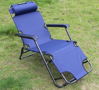 China Portable Padded Foldable Adjustable Weightless Lounger Patio Recliner For Outdoor Yard Porch Blue for sale