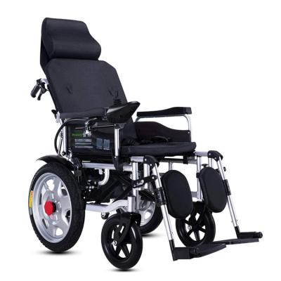 China Lightweight Heavy Duty Electric Wheelchair with Adjustable Headrest Backrest and Pedal, Joystick, Black for sale