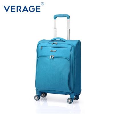 China VERAGE polyester softside foldable suitcases carry on luggage trolley bag with detachable spinner wheels for travel for sale