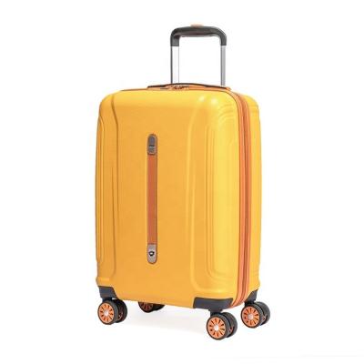 China ABS VERAGE ABS hardside with PU leather spinner rolls carron luggage for travel for sale