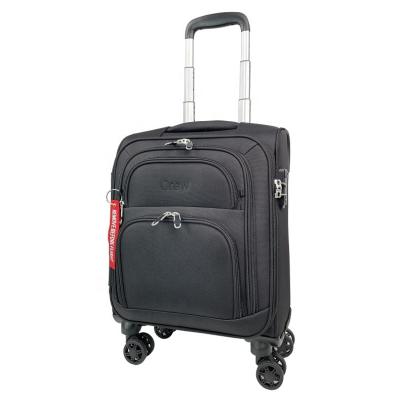 China Polyester VERAGE 4 double spinner wheels carry on softside 16 inch luggage trolley bag for cabin crew for sale