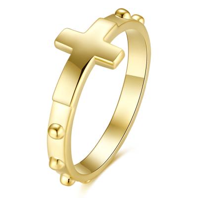 China BAROLI fashion jewelry nickel free women cross gold silver stack ring with CZ plata 925 anillo plated gold ring for sale