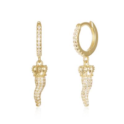 China BAROLI Amazon Fashion Cute Hot Sale Fashion Jewelry 925 Gold Silver Vermeil Zirconia Dangle Circle Huggie Earrings For Women for sale