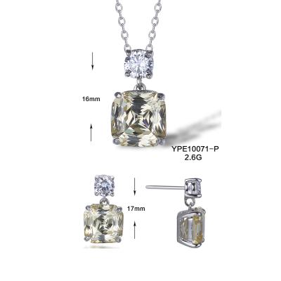 China FASHIONABLE Elegant Cubic Zirconia Earring And Necklace Set Jewelry Set For Girl 925 Silver Jewelry Maker for sale