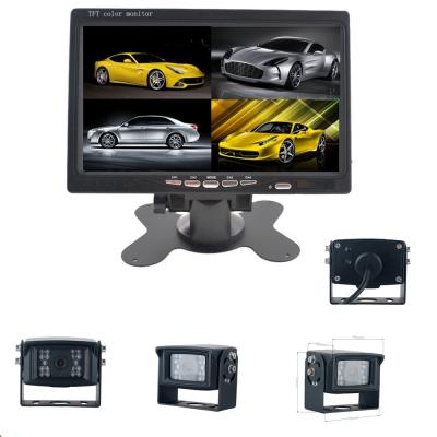 China 4 Night Vision Rear View Camera With 7 inch Quad Monitor For Heavy Duty Vehicles for sale