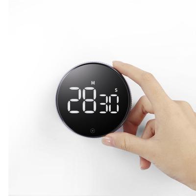 China New Minimalist Innovative Rotary Digital Magnetic Silent Countdown Clock LCD Visual Kitchen Timer for sale