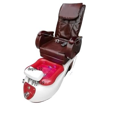 China Luxury Beauty Salon Furniture Foot Spa Tech Pedicure Chair Massage Beauty Salon Nail Furniture No Fiberglass Manicure Plumbing Chair for sale