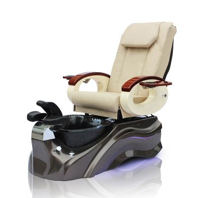 China Fashionable Fiberglass Base Light LED Touch Massage Pedicure Human Spa Chair for sale