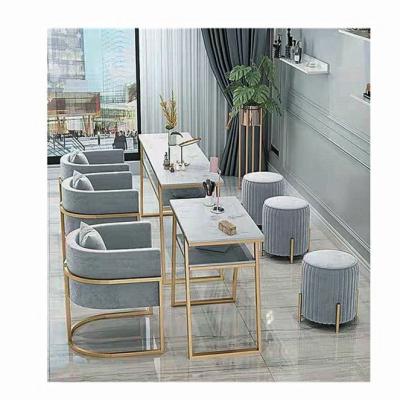 China Double Modern Simple Modern Minimalist Marble Nail Tech Desk Table And Chair Set for sale