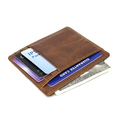 China RFID Wallet Pu ID Card Holder Leather Minimalist Safe Slim Secure Credit Card Holder for sale