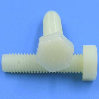 China DIN933 Nylon Hex Bolt White Nylon Hex Bolt Plastic Color Screw for sale