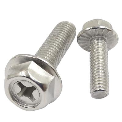 China Hex Flange Head Phillips Hex Flange Head Screw with Serrated Stainless Steel Fastener for sale