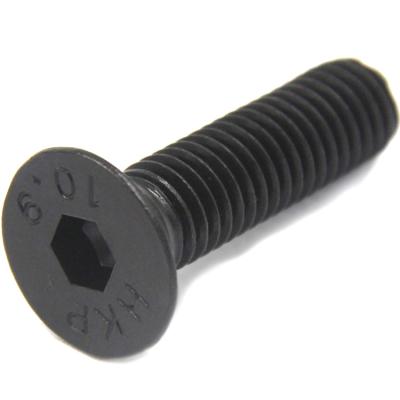 China Flat Grade 10.9 Hexagon Countersunk Head Socket Screw Blackened S=1.5 DIN7991 for sale