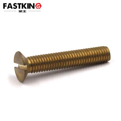 China DIN963 Flat Head Brass Copper Bronze Slotted CSK Countersunk Screws for sale