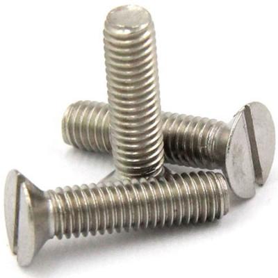 China Stainless Steel Flat Slotted Screw 304 Countersunk Flat Head Screw DIN 963 for sale