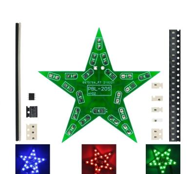 China Students Training DIY Kit Five-Pointed Star Breathing Light Gradient LED Light For Welding Training Red Blue Green LM358 Christmas for sale