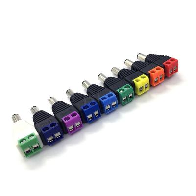 China 5.5 x 2.1mm Male Connector 2 Pin DC Power Jack Adapter Connector Plug For DC Power Single Color LED Strip 5.5 x 2.1mm for sale