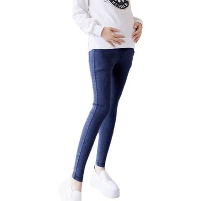 China Radiation Protection RTS Solid Color Pregnant Women Clothing Comfy Soft Maternity Jeans for sale