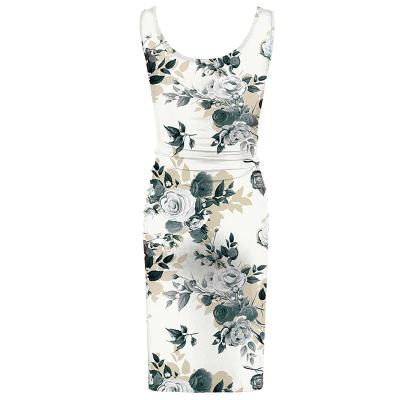 China Fashion Floral Print Crewneck Pregnancy Dress Casual Bodycon Dress Sleeveless Maternity Women Antibacterial Wholesale Custom Made Clothing for sale