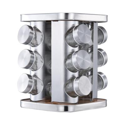 China Countertop Spice Rack Cabinet Stainless Steel Rotating Rotating Seasoning Organizer for sale